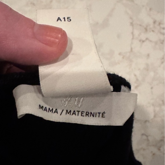 H&M Mama Maternity Long Ribbed Black Spaghetti Strap Elegant Black Maxi Dress - Picture 10 of 12